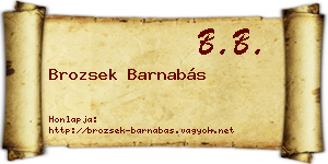 Brozsek Barnabás névjegykártya